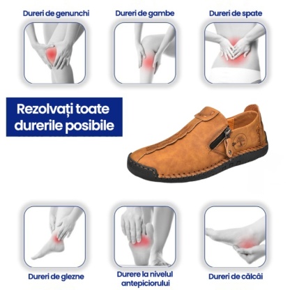 (🎉Ultima zi de reducere de 50%, se termină în curând) 🐂 Pantofi casual bărbătești din piele de vițel 👞Cusuți manual - respirabili, impermeabili ✅Suport pentru bolta plantară - mers confortabil