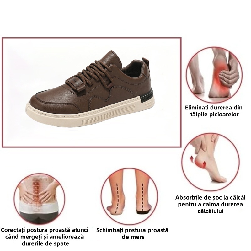 (🎉Promoția de astăzi la jumătate de preț, care se încheie în curând) - Pantofi ortopedici pentru bărbați din piele de vițel australiană 👞Cusute manual - Mers confortabil ✅ Suport arc