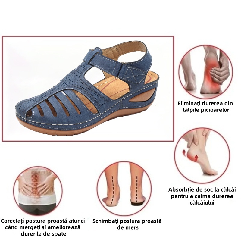 ⏰ Reducere de primăvară - Reducere de 50% pe timp limitat, se încheie în curând - Sandale ortopedice de vară cu suport pentru arc, ✅ Mers confortabil și fără durere - Design ergonomic