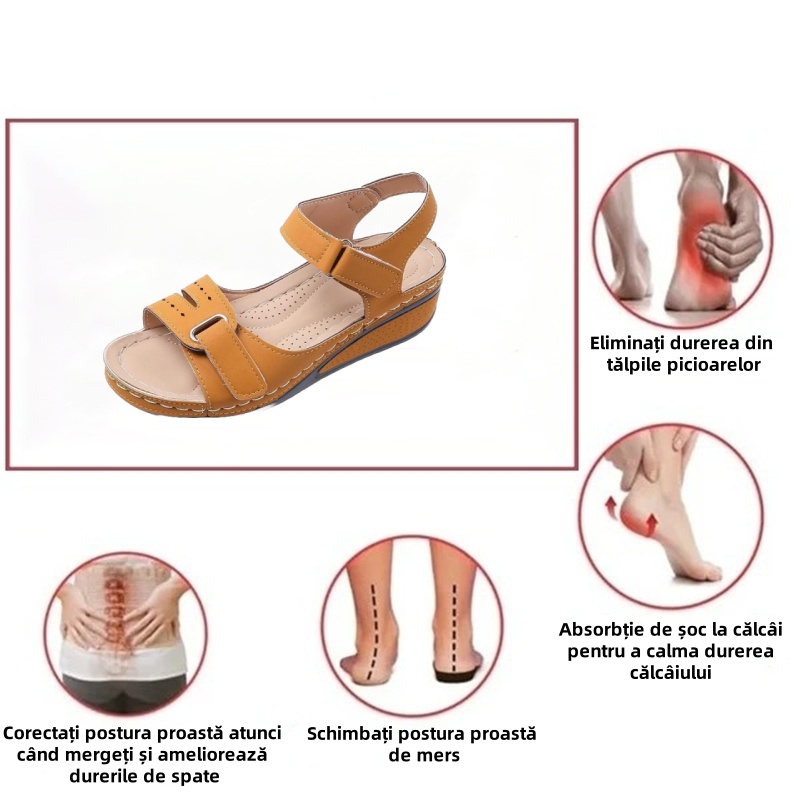 (⏰Vânzare de primăvară la jumătate de preț cu durată limitată - se încheie în curând) Sandale ortopedice de vară cu suport pentru arc ✅ Mers confortabil și fără durere - Design ergonomic