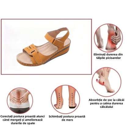 (⏰Vânzare de primăvară la jumătate de preț cu durată limitată - se încheie în curând) Sandale ortopedice de vară cu suport pentru arc ✅ Mers confortabil și fără durere - Design ergonomic