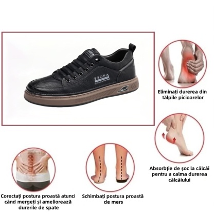 (🎉Reducerea de azi 50%, se termină în curând) Pantofi ortopedici din piele de vițel australiană pentru bărbați✅ Suport arc: mers confortabil și fără durere - Cusut manual