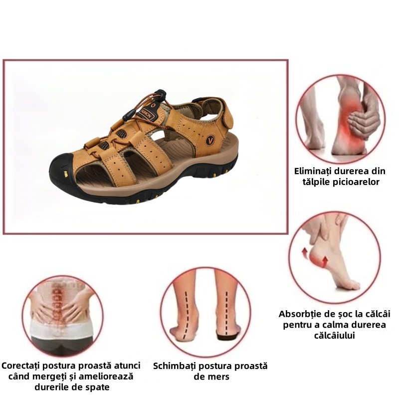 [🎁Jumătate de preț astăzi, nu-l ratați] Sandale ortopedice cu design ergonomic: mers fără durere👞 Faceți mersul mai confortabil (piele de vițel + cusute manual)