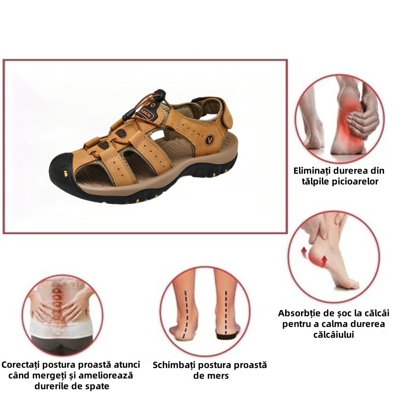 [🎁Jumătate de preț astăzi, nu-l ratați] Sandale ortopedice cu design ergonomic: mers fără durere👞 Faceți mersul mai confortabil (piele de vițel + cusute manual)
