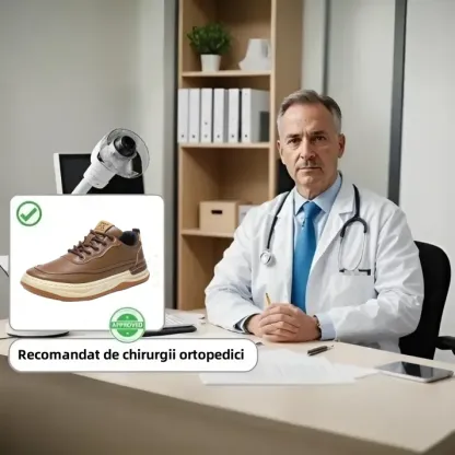 (🎉Promoția de azi 50% reducere, se încheie în curând) Pantofi ortopedici din piele de vițel australiană pentru bărbați✅ Suport arc: mers confortabil și fără durere - cusut manual