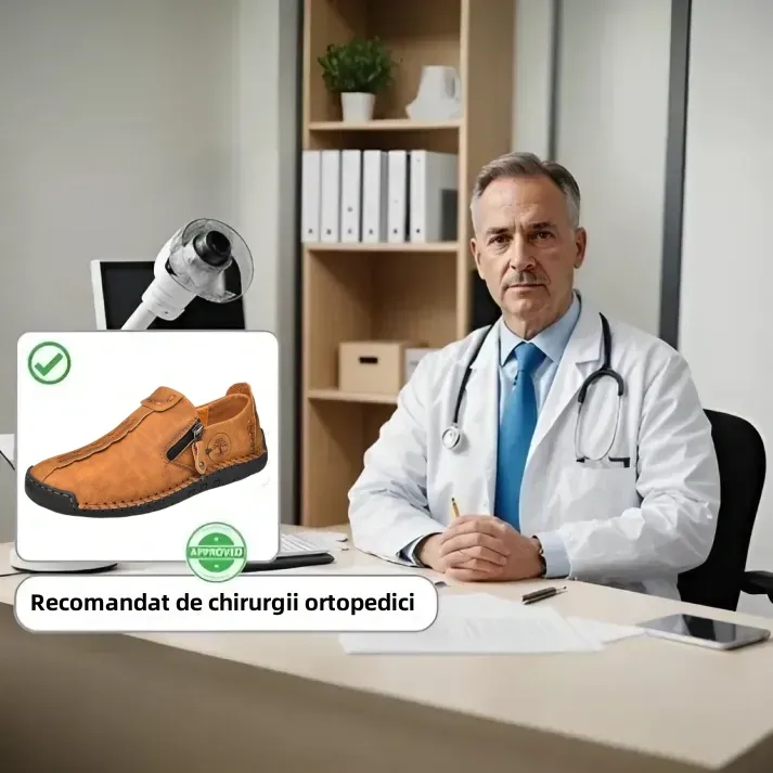 (🎉Reducerea promoțională de astăzi este de 50%, nu o ratați) Pantofii corectori pentru bărbați sunt din piele de vițel australiană ✅ Suport arc, mers confortabil - cusut manual