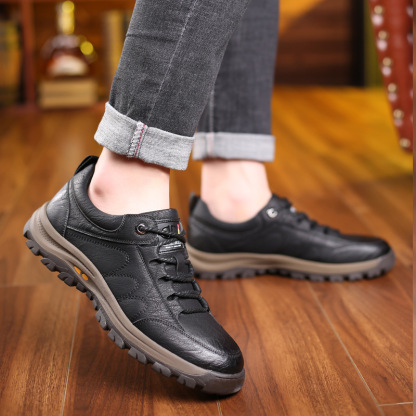 (🎉70% reducere în ultima zi, nu o ratați) 🐂 Pantofi ortopedici bărbătești din piele de vițel australiană 👞Cusuți manual, impermeabili și antiderapanți ✅Suport pentru bolta plantară - mers confortabil