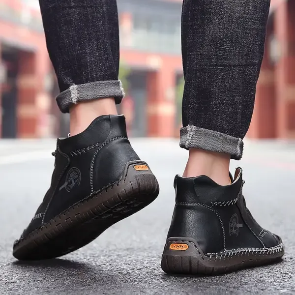 (🎉50% reducere azi, nu ratați) 🐂 Pantofi ortopedici pentru bărbați din piele de vițel australiană 👞Cusuți manual, impermeabili și anti-alunecare ✅Suport arc - mers confortabil