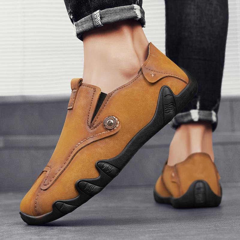 (🎉50% reducere astăzi, nu o ratați) 🐂 Pantofi ortopedici din piele de vacă australiană 👞Cusuți manual, impermeabili și antiderapanți ✅Suport pentru bolta plantară - mers confortabil