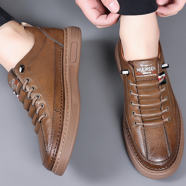 (🎉 Ultima zi cu reducere de 70%, nu o ratați) 🐂 Pantofi ortopedici bărbătești din piele de vițel australiană 👞 Cusuți manual - respirabili, impermeabili ✅ Suport pentru bolta plantară - mers confortabil