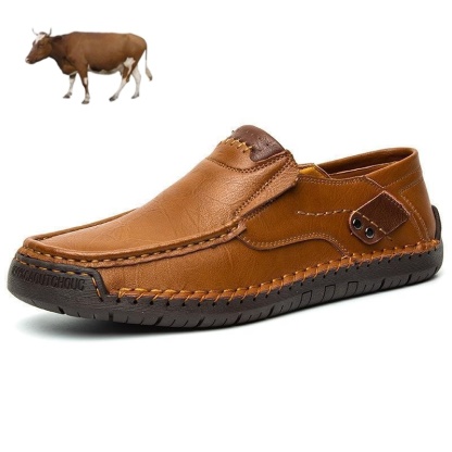 [⏰ Ultima zi cu reducere de 70% - nu rata ocazia!] 🔥 Pantofi de mers bărbătești din piele de vițel australiană autentică 👞 ✅ Cusuți manual pentru mers confortabil