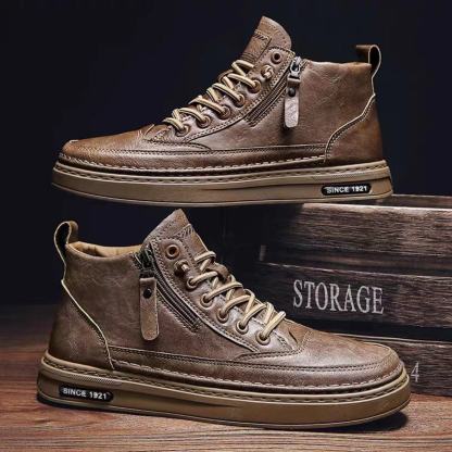 (🎉50% reducere astăzi, nu o ratați) 🐂 Pantofi ortopedici bărbătești din piele de vițel australiană 👞Cusuți manual, impermeabili și antiderapanți ✅Suport pentru bolta plantară - mers confortabil
