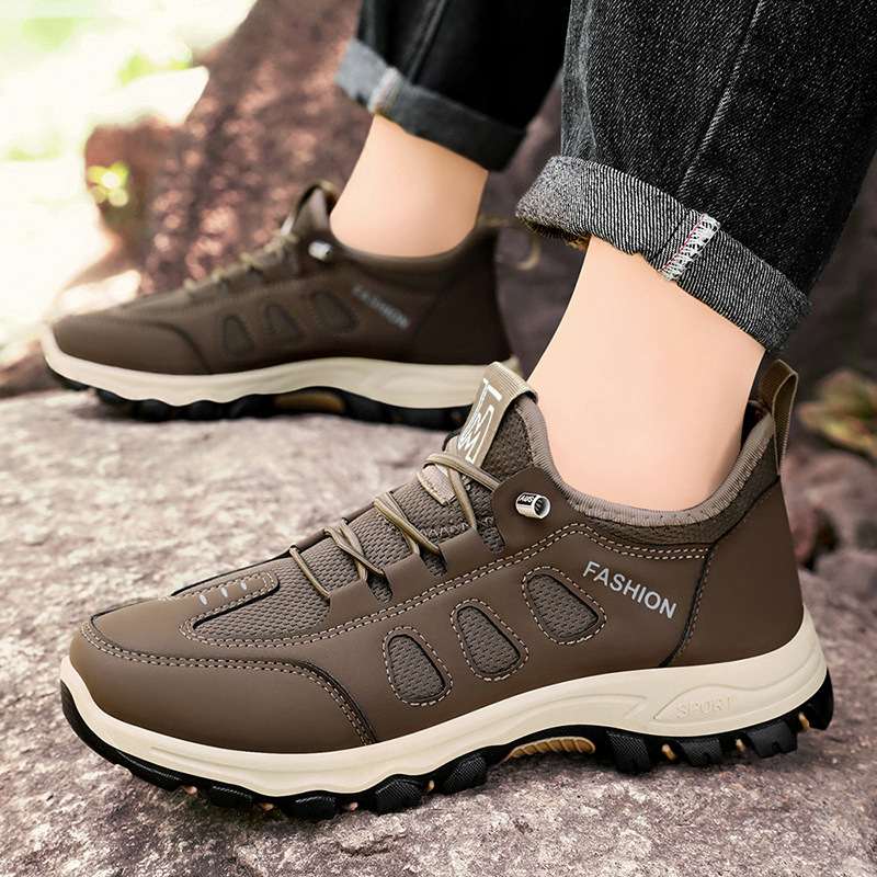 [⏰Ultima zi cu 50% reducere - nu rata ocazia!] 🔥 Pantofi de mers din piele de vacă pentru bărbați 👞 Cu suport pentru bolta plantară pentru mers fără durere ✅ Cusuți manual, confortabili și respirabili