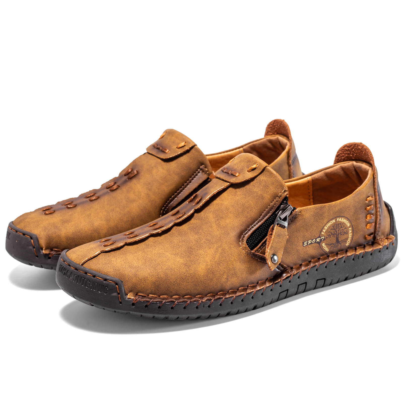 (🎉50% reducere azi, nu ratați) 🐂 Pantofi ortopedici pentru bărbați din piele de vițel australiană autentică 👞Cusute manual, impermeabile și anti-alunecare ✅Suport arc - mers confortabil