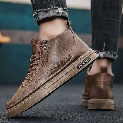 (🎉50% reducere astăzi, nu o ratați) 🐂 Pantofi ortopedici bărbătești din piele de vițel australiană 👞Cusuți manual, impermeabili și antiderapanți ✅Suport pentru bolta plantară - mers confortabil