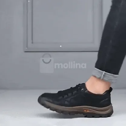 (🎉70% reducere în ultima zi, nu o ratați) 🐂 Pantofi ortopedici bărbătești din piele de vițel australiană 👞Cusuți manual, impermeabili și antiderapanți ✅Suport pentru bolta plantară - mers confortabil