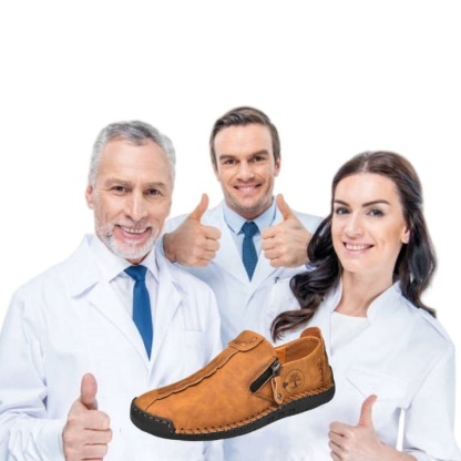 (🎉Reducere de primăvară 50%, nu o ratați) - Pantofi ortopedici pentru bărbați din piele de vițel australiană ✅ Branț din spumă cu memorie ecologică: confort la mers, elimină durerea în 7 zile