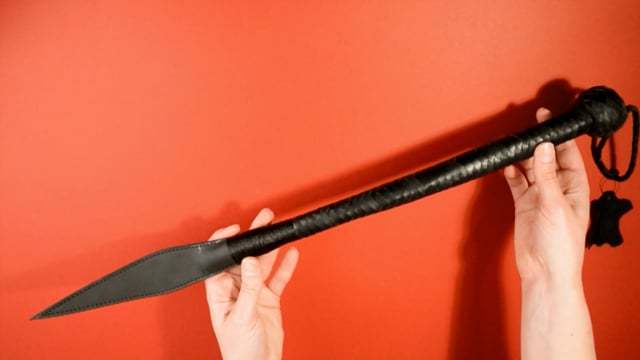 UberKinky Calf Leather Devil's Tongue Whip | UberKinky