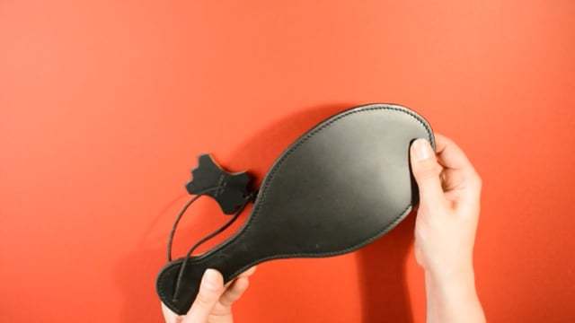 UberKinky Oval Saddle Leather Paddle | UberKinky