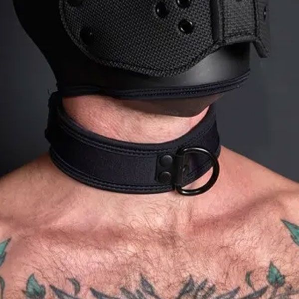 Mr S Leather NEO CARBON Puppy Collar Black/Black - S/L