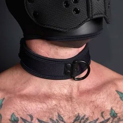 Mr S Leather NEO CARBON Puppy Collar Black/Black - S/L