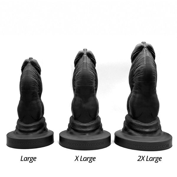 Erotixxx Toys Bulldog Dildo | Black 75% Soft