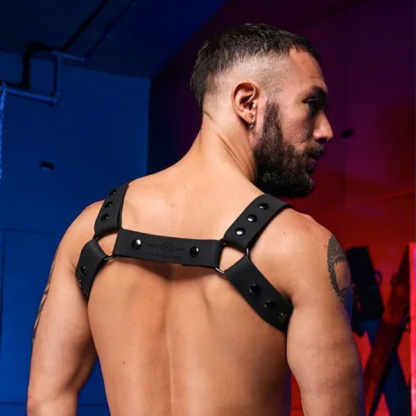 Mr.S Leather Slick Silicone Bulldog Harness | Black