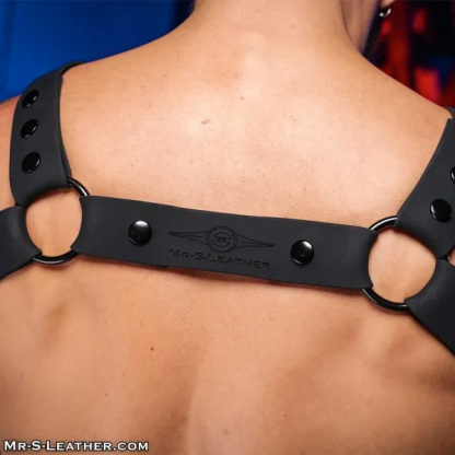 Mr.S Leather Slick Silicone Bulldog Harness | Black