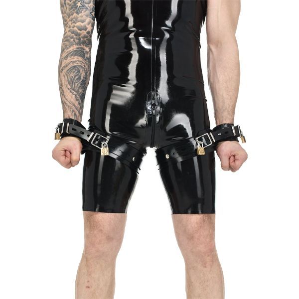 Vilain Garçon Heavy Rubber Thigh-to-Wrist Restraints (2pcs) L/XL