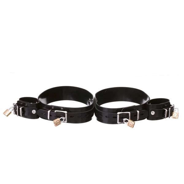 Vilain Garçon Heavy Rubber Thigh-to-Wrist Restraints (2pcs) L/XL