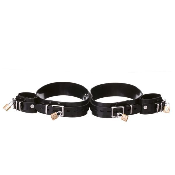 Vilain Garçon Heavy Rubber Thigh-to-Wrist Restraints (2pcs) L/XL