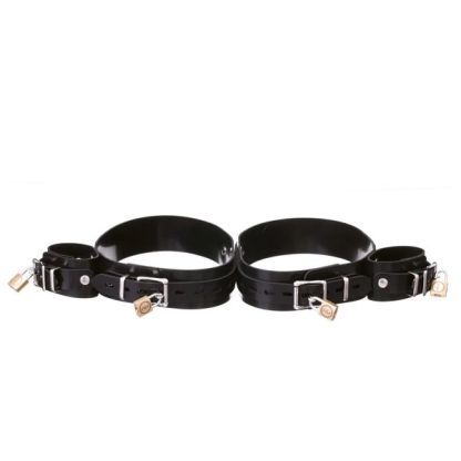 Vilain Garçon Heavy Rubber Thigh-to-Wrist Restraints (2pcs) L/XL