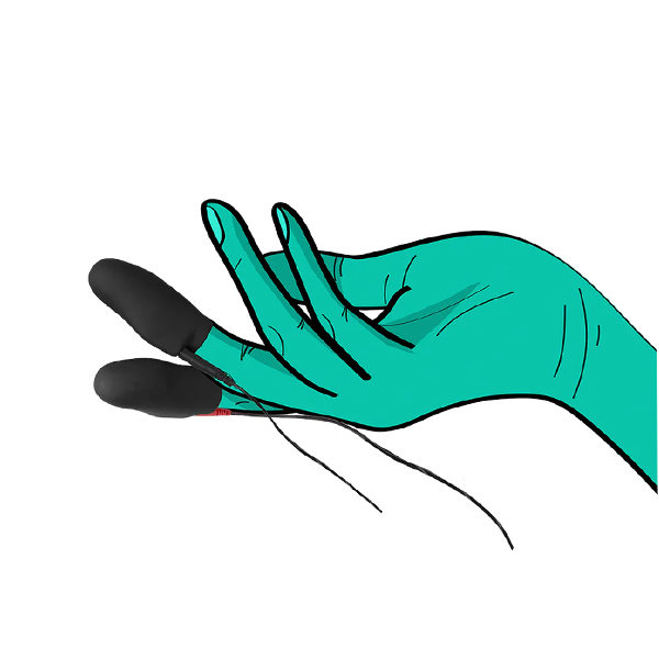 ElectraStim Silicone Noir 'Explorer' Electro Finger Sleeves