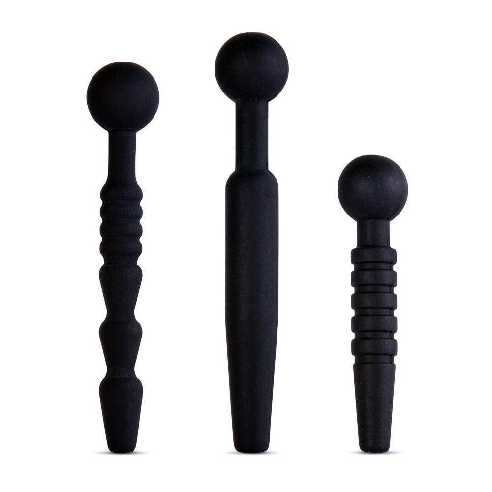 UberKinky Dark Rods 3 Piece Penis Plug Set 1