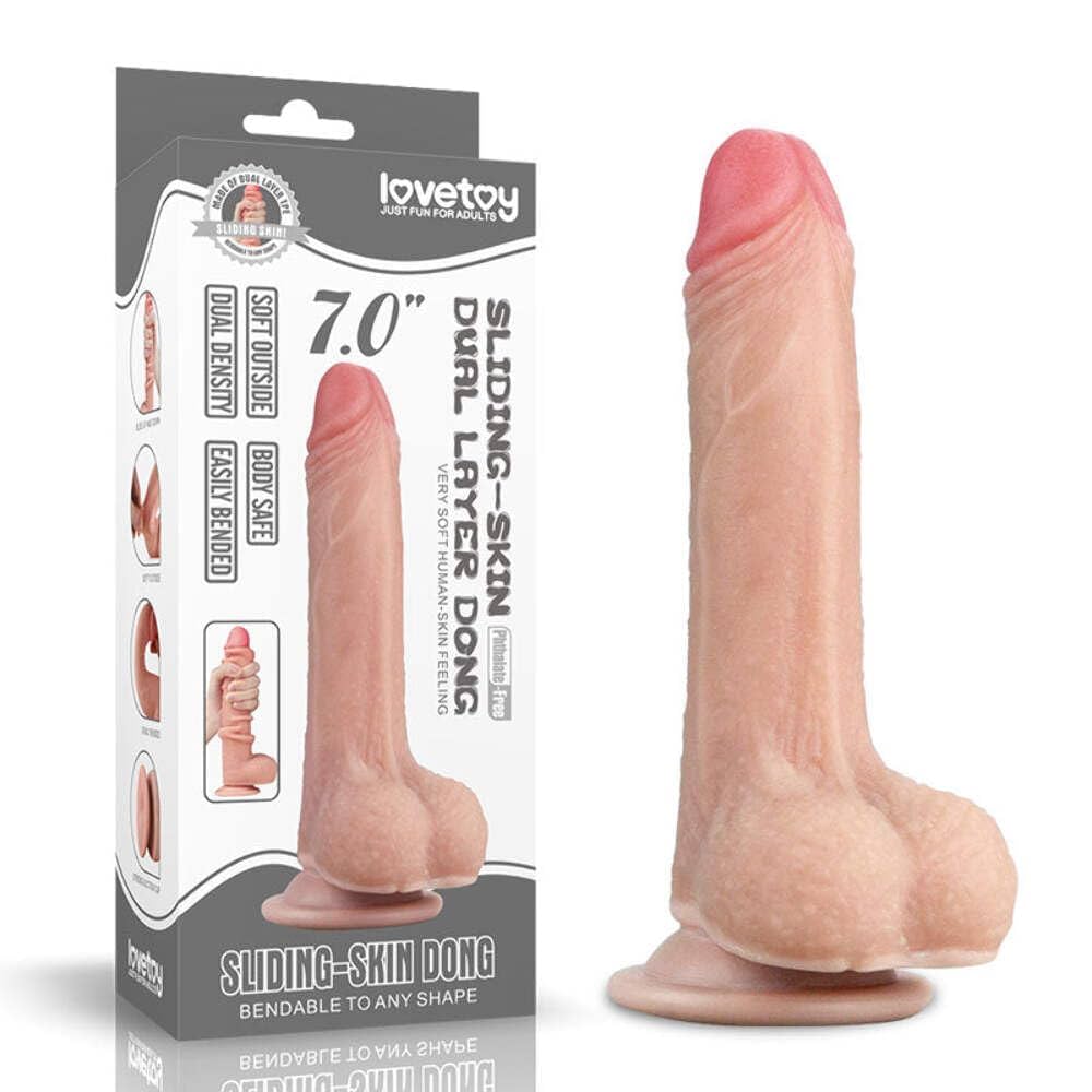 Lovetoy Sliding Skin Dildo 7 Inch