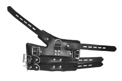 Triple Buckle Padded Leather Suspension Wrist Cuffs