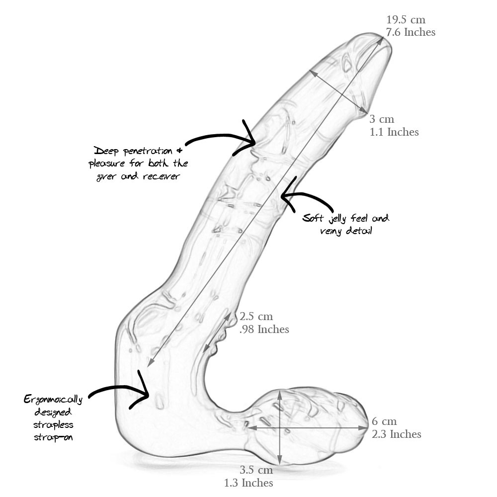 ToyJoy Bend Over Boyfriend Strapless Strap On Dildo 7.6 Inches | UberKinky