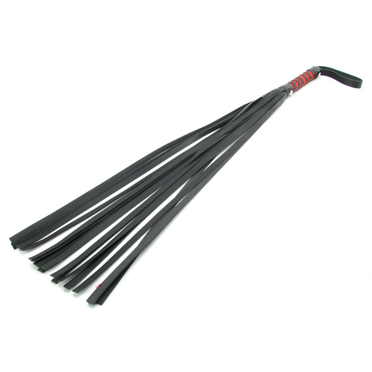 Sex & Mischief Red & Black Stripe Flogger | UberKinky