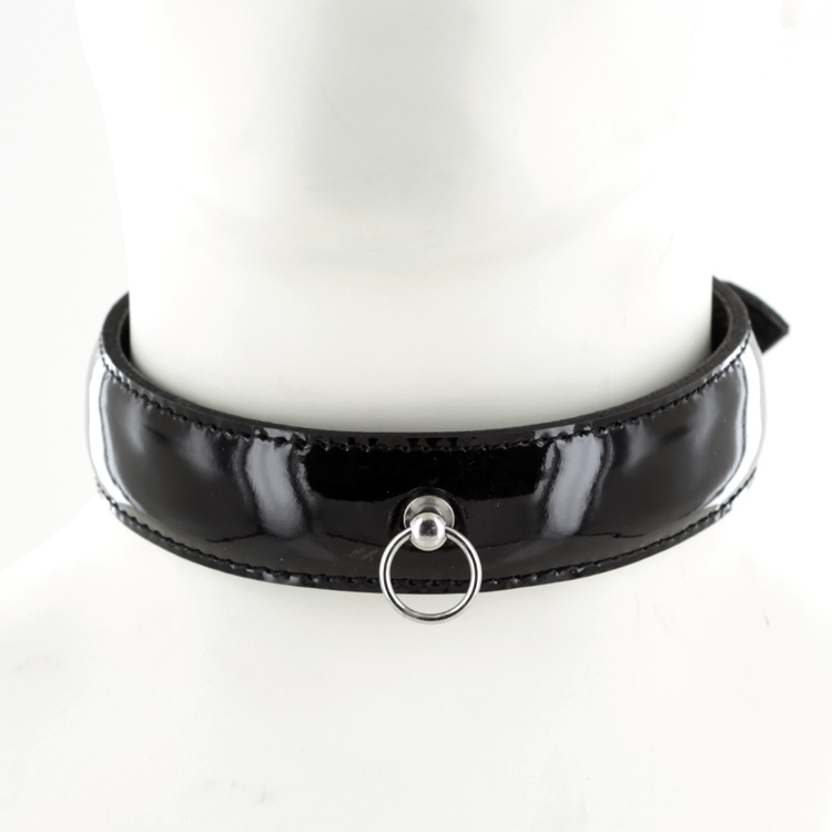 UberKinky Patent Leather Slave Collar | UberKinky