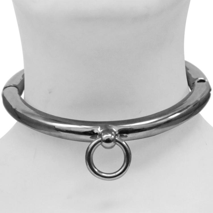 Uberkinky Rolled Steel Slave Collar with Ring | UberKinky