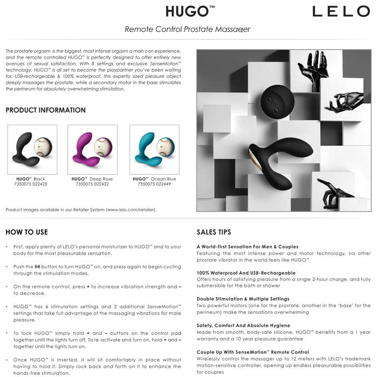 Lelo Hugo Prostate Massager | UberKinky