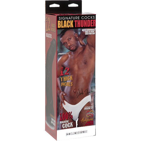 Doc Johnson Black Thunder Realistic 12 inch Dildo | UberKinky