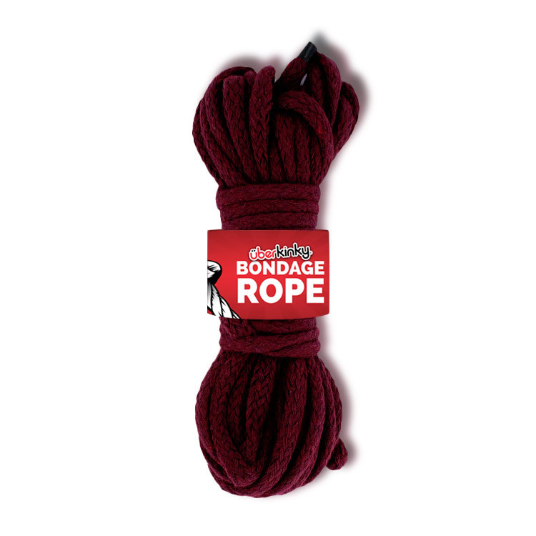 UberKinky Braided Cotton Bondage Rope Burgundy 32ft 10m | UberKinky