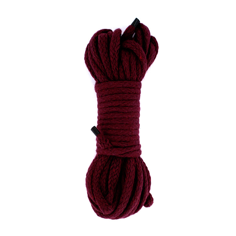 UberKinky Braided Cotton Bondage Rope Burgundy 32ft 10m