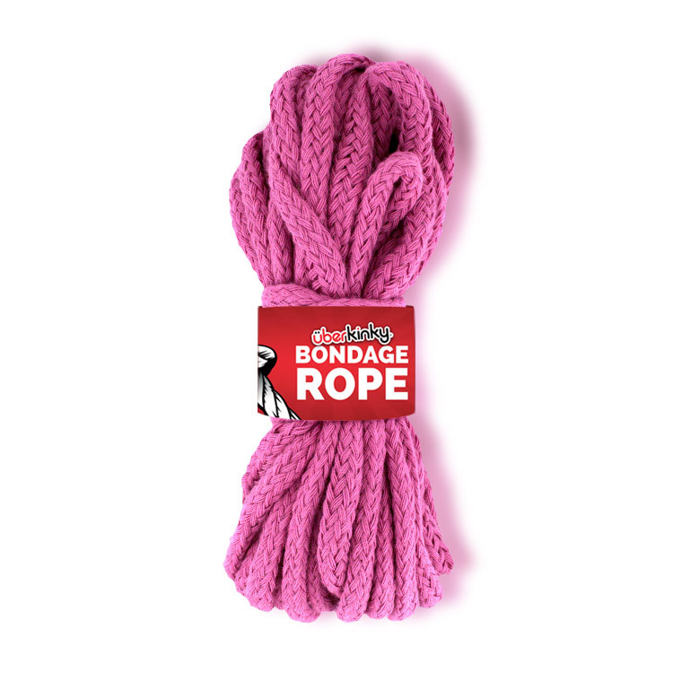 UberKinky Braided Cotton Bondage Rope Pink 32ft 10m | UberKinky