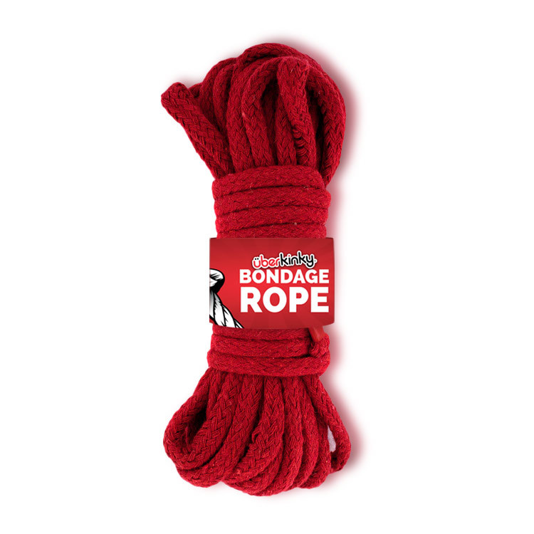 UberKinky Braided Cotton Bondage Rope Red 32ft 10m | UberKinky