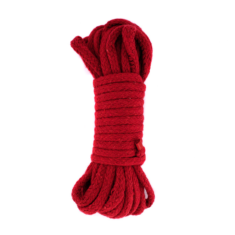 UberKinky Braided Cotton Bondage Rope Red 32ft 10m