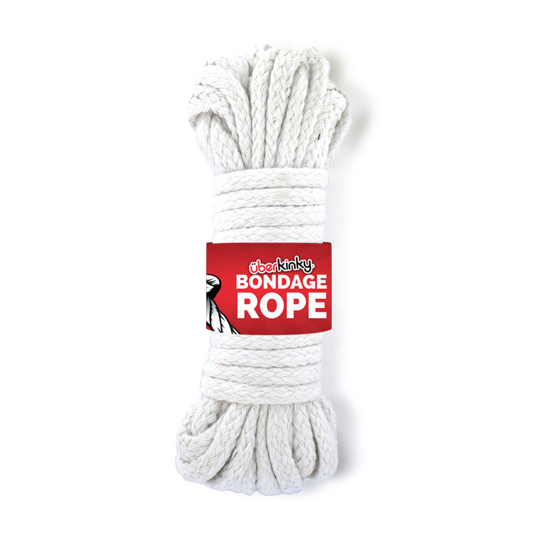 UberKinky Braided Cotton Bondage Rope White 32ft 10m | UberKinky