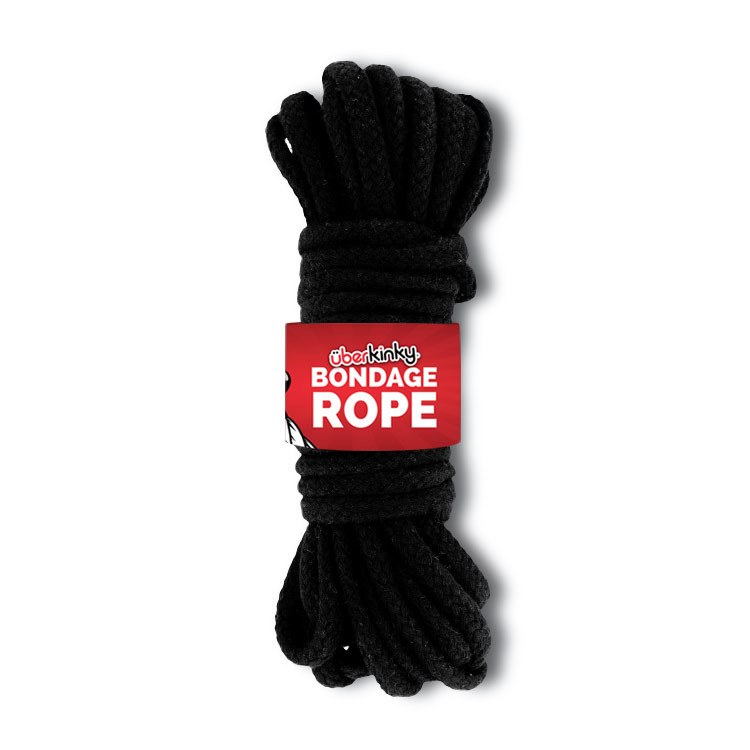 UberKinky Braided Cotton Bondage Rope Black 32ft 10m | UberKinky