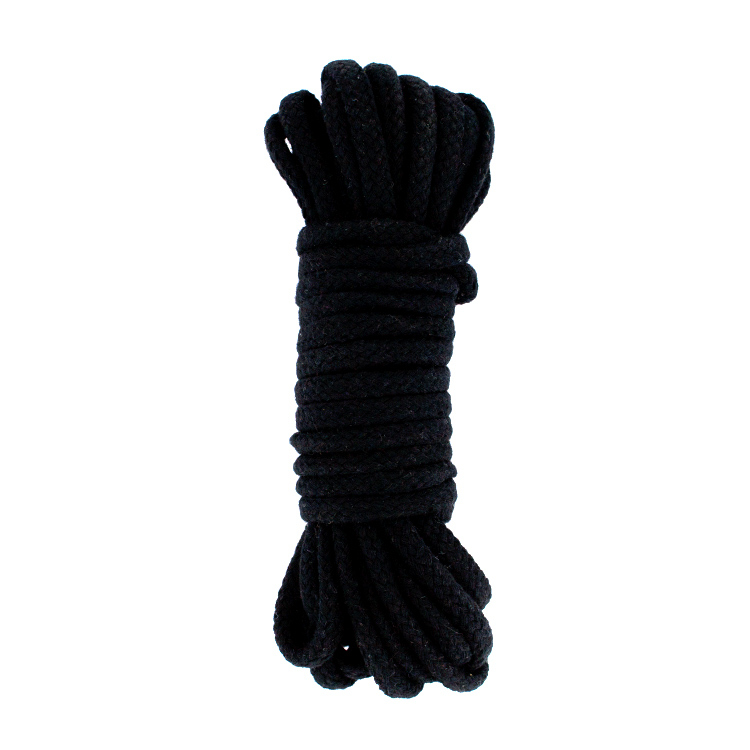 UberKinky Braided Cotton Bondage Rope Black 32ft 10m